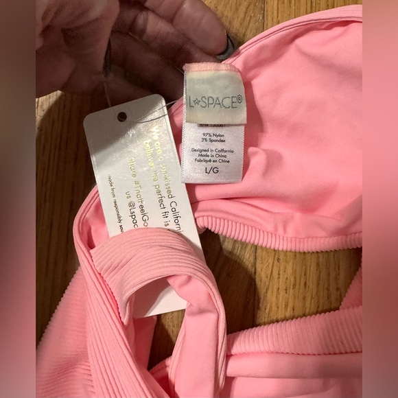 L*Space Lee Lee Ribbed Bikini Top in pink - Picture 9 of 10